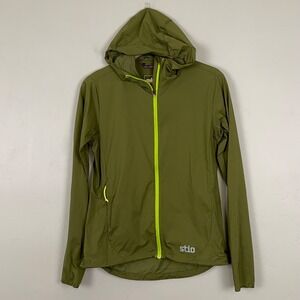 Stio Jacket Women S Second Light Windshell Nylon Full Zip Hood Lightweight Green